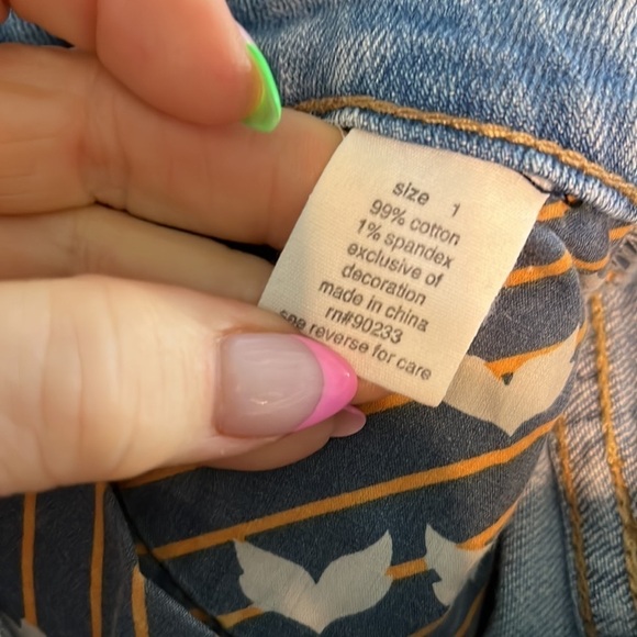 Nollie Denim Shorts Cuffs Light Rinse Roll Tab Size 1 Juniors Vintage Retro Blue - Picture 7 of 8